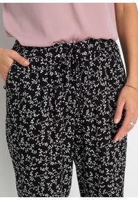 bonprix - Spodnie na gumce z czystej wiskozy. Kolor: czarny. Materiał: wiskoza #2