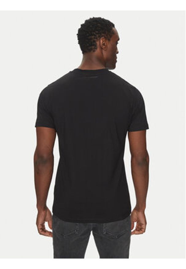 Karl Lagerfeld - KARL LAGERFELD T-Shirt 755066 552241 Czarny Regular Fit. Typ kołnierza: dekolt w karo. Kolor: czarny. Materiał: bawełna