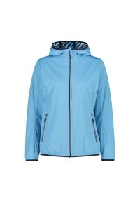 Kurtka przeciwdeszczowa damska z kapturem CMP. Typ kołnierza: kaptur. Kolor: niebieski. Sport: turystyka piesza #1