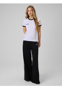4f - 4F T-shirt regular z nadrukiem damski - biały XS. Okazja: na co dzień. Kolor: biały. Materiał: materiał, bawełna, dzianina. Wzór: nadruk. Styl: casual, klasyczny #2