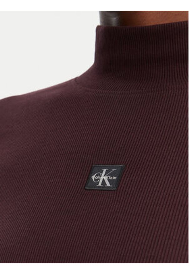 Calvin Klein Jeans Sukienka codzienna LV047E204G Brązowy Slim Fit. Okazja: na co dzień. Kolor: brązowy. Materiał: bawełna. Typ sukienki: proste. Styl: casual