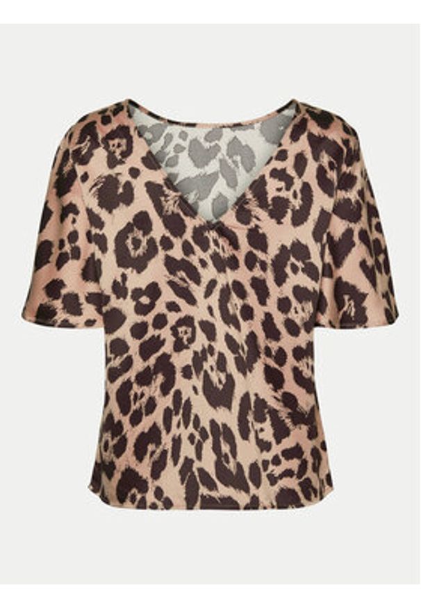 Vero Moda Bluzka Merle 10316600 Brązowy Regular Fit. Kolor: brązowy. Materiał: syntetyk