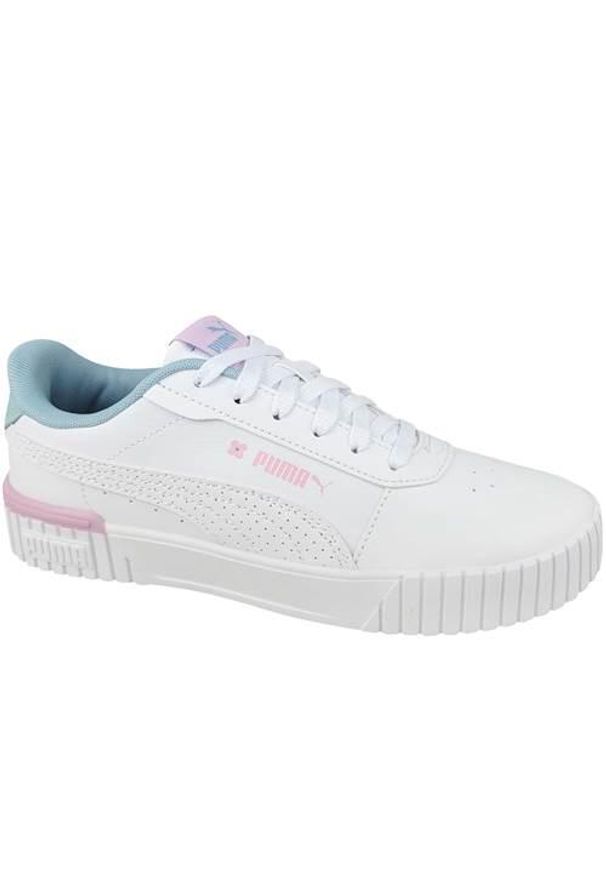 Buty do chodzenia damskie Puma Carina 2.0 Tropical Jr. Kolor: biały. Materiał: materiał, syntetyk. Szerokość cholewki: normalna. Sport: turystyka piesza