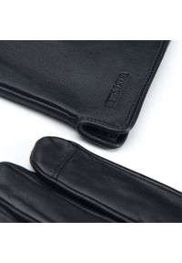 Wittchen - Ocieplane czarne rękawiczki męskie ze skóry naturalnej czarne. Kolor: czarny. Materiał: skóra. Styl: elegancki #4