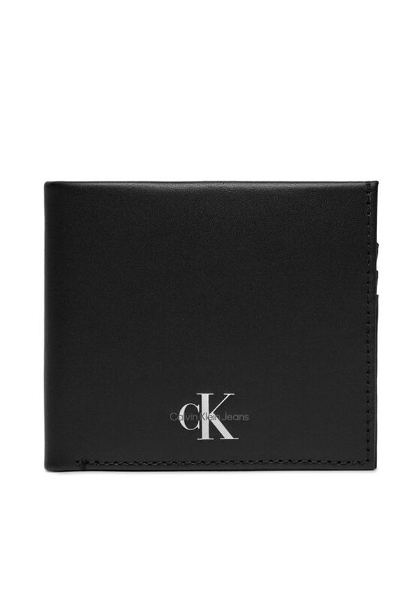 Calvin Klein Jeans Duży Portfel Męski Monogram Soft Bifold W/Coin K50K511456 Czarny. Kolor: czarny. Materiał: skóra