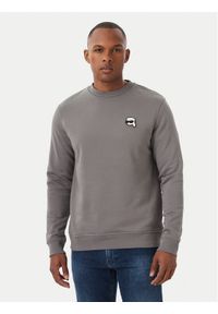 Karl Lagerfeld - KARL LAGERFELD Bluza 705710 561900 Szary ciemny Regular Fit. Typ kołnierza: dekolt w karo. Kolor: szary. Materiał: bawełna #1
