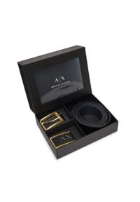 Pasek Męski Armani Exchange 951250 CC890 71820 Black/Blu Navy-G.. Kolor: czarny. Materiał: skóra #1