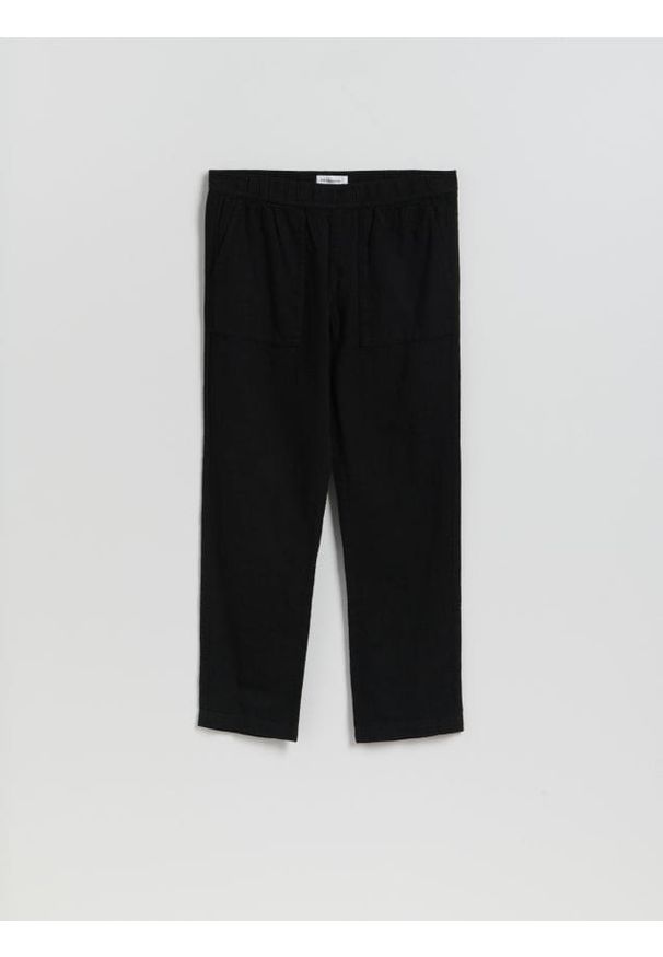 Reserved - Bawełniane spodnie jogger - czarny. Kolor: czarny. Materiał: bawełna