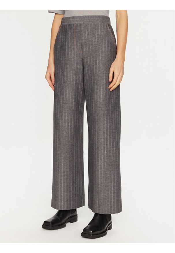 Max Mara Leisure Spodnie materiałowe Foggia 2426786108 Szary Wide Leg. Kolor: szary. Materiał: syntetyk, bawełna