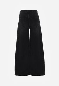 Born2be - Czarne Jeansy o Szerokim Kroju Palazzo z Bawełną i Wysokim Stanem Zinnalitte. Stan: podwyższony. Kolor: czarny. Styl: klasyczny #8