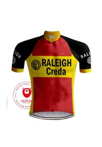 Camisola de Ciclismo Retro TI-Raleigh - REDTED. Kolor: czarny. Materiał: poliester