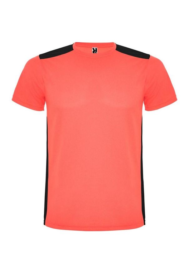 ROLY - Koszulka Sportowa Z Krótkim Rękawem Dla Dorosłych Unisex Detroit. Kolor: różowy, czarny, wielokolorowy, pomarańczowy. Długość rękawa: krótki rękaw. Długość: krótkie. Sport: turystyka piesza