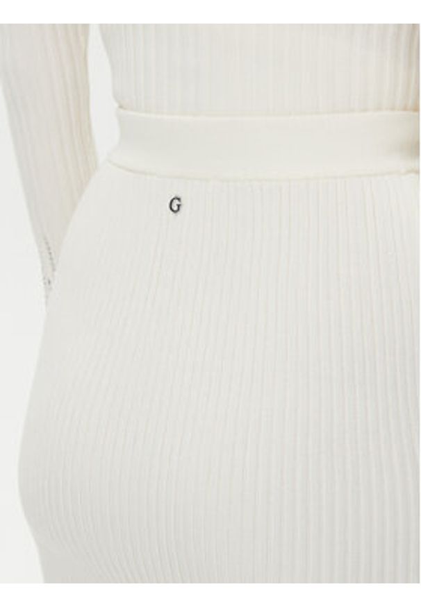 Guess Spódnica ołówkowa W5RD83 Z2Y50 Écru Slim Fit. Materiał: syntetyk