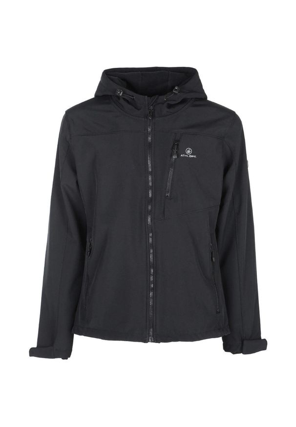 ZUMBA WEAR - Męska Kurtka Softshell Athl DPT Hermes Czarna Wodoodporna. Kolor: czarny. Materiał: softshell. Sport: turystyka piesza