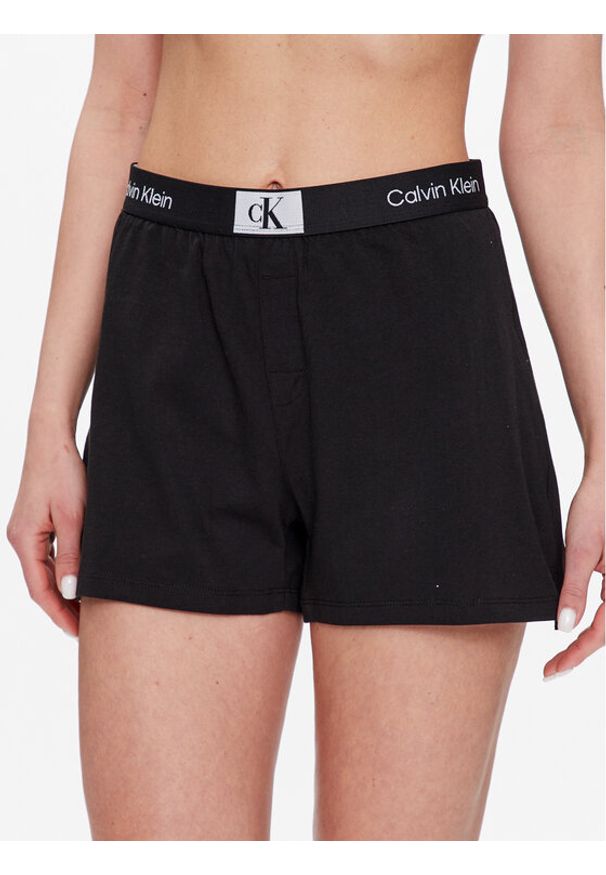 Calvin Klein Underwear Szorty piżamowe 000QS6947E Czarny Regular Fit. Kolor: czarny. Materiał: bawełna
