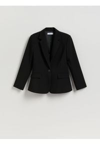 Reserved - Jednorzędowa marynarka - czarny. Kolor: czarny. Materiał: wiskoza, tkanina #1