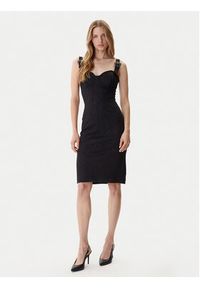 Versace Jeans Couture Sukienka dzianinowa 79HAO954 J0240 Czarny Slim Fit. Kolor: czarny. Materiał: syntetyk