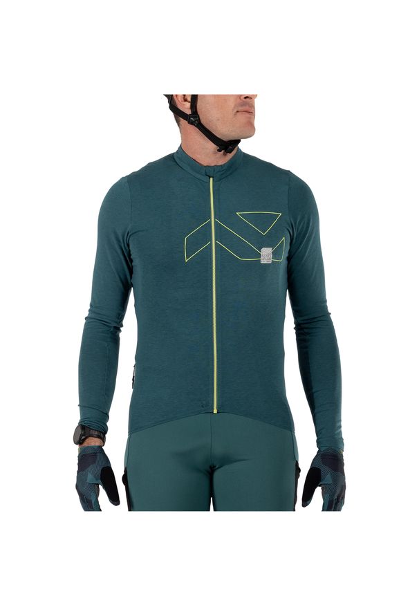 Koszulka rowerowa LEATT Jersey MTB Endurance 4.0 Long Sleeve. Kolor: niebieski, wielokolorowy, zielony. Materiał: jersey. Długość rękawa: długi rękaw. Sport: turystyka piesza