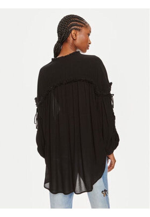 Munthe Bluzka Observation 242100724223 Czarny Loose Fit. Kolor: czarny. Materiał: wiskoza