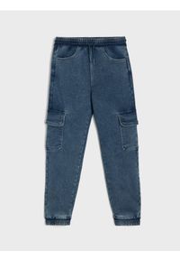 Sinsay - Jeansy jogger cargo - niebieski. Kolor: niebieski #1