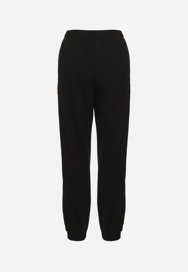 Born2be - Czarne Bawełniane Spodnie Dresowe o Kroju Jogger Falorwena. Okazja: na co dzień. Kolor: czarny. Materiał: bawełna, dresówka. Styl: klasyczny, casual