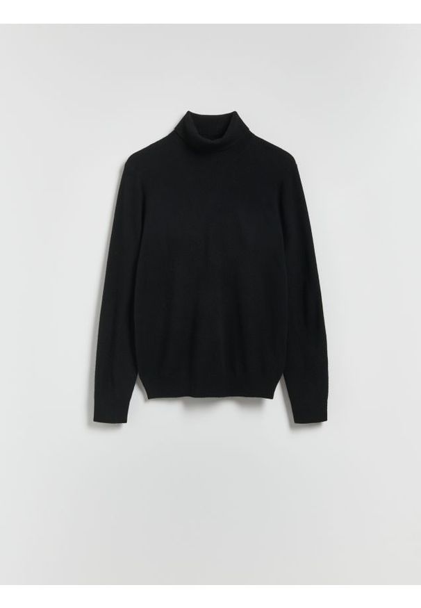 Reserved - Golf z kaszmirem - czarny. Typ kołnierza: golf. Kolor: czarny. Materiał: kaszmir