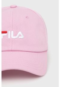 Fila czapka bawełniana dziecięca kolor różowy gładka. Kolor: różowy. Materiał: bawełna. Wzór: gładki #3