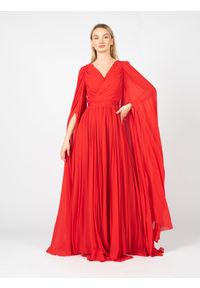 Pinko Suknia "Mandarino" | 1N13HQ Z949 | Kobieta | Czerwony. Kolor: czerwony. Materiał: wiskoza. Typ sukienki: rozkloszowane, kopertowe. Styl: elegancki, wizytowy #6