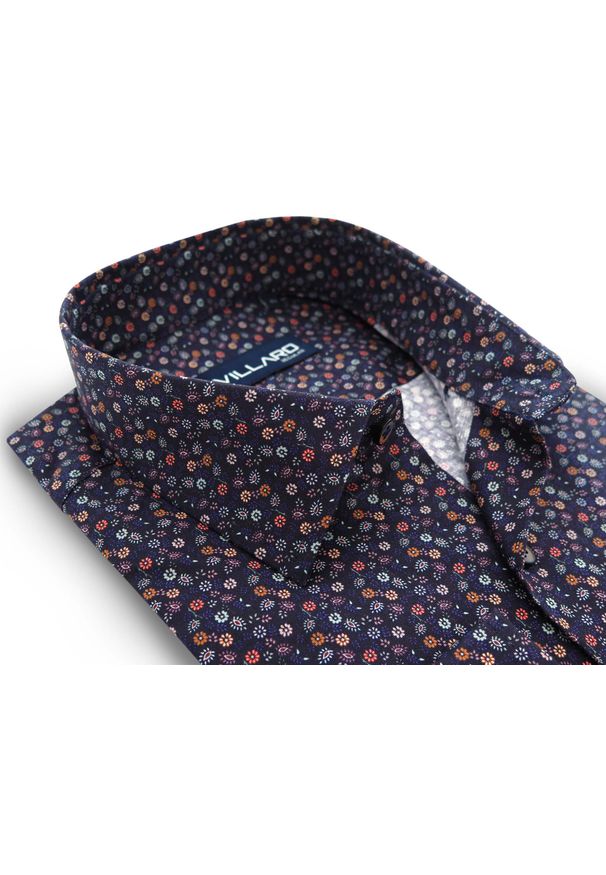 Mmer / Villaro - Koszule męskie - Koszula męska w kolorowe kwiatki H042. Materiał: bawełna, elastan, tkanina. Długość: długie. Wzór: kolorowy, kwiaty. Styl: klasyczny