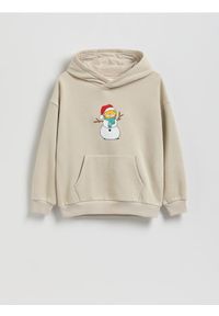 Reserved - Bluza GARFIELD - beżowy. Kolor: beżowy. Materiał: dzianina, bawełna #1