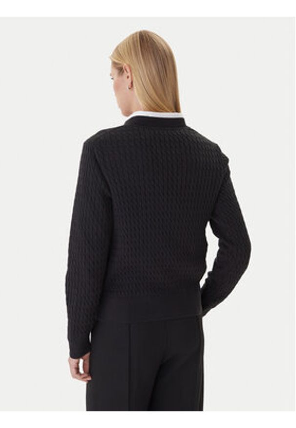 TOMMY HILFIGER - Tommy Hilfiger Sweter Fine WW0WW44993 Czarny Regular Fit. Kolor: czarny. Materiał: bawełna