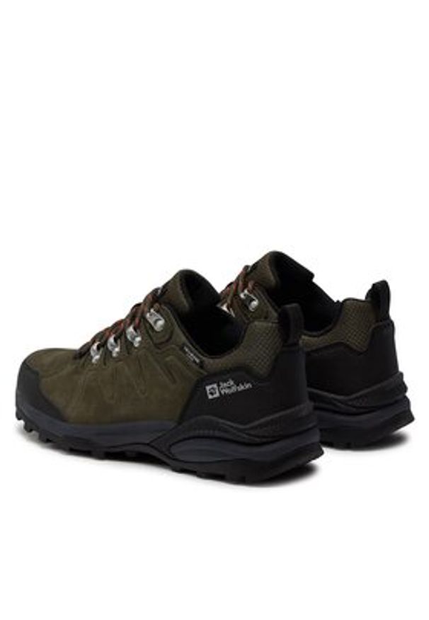 Jack Wolfskin Trekkingi Refugio Texapore Low M 4049851 Zielony. Kolor: zielony. Materiał: welur, skóra. Sport: turystyka piesza