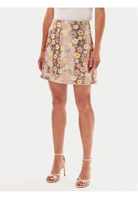 YAS Spódnica mini Lalea 26037763 Złoty Slim Fit. Kolor: złoty. Materiał: syntetyk