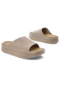 Big-Star - Beżowe Klapki Big Star Stylowe Obuwie Damskie Na Platformie. Okazja: na spacer, na plażę, na co dzień. Kolor: beżowy. Materiał: materiał. Sezon: lato. Obcas: na platformie. Styl: elegancki #7