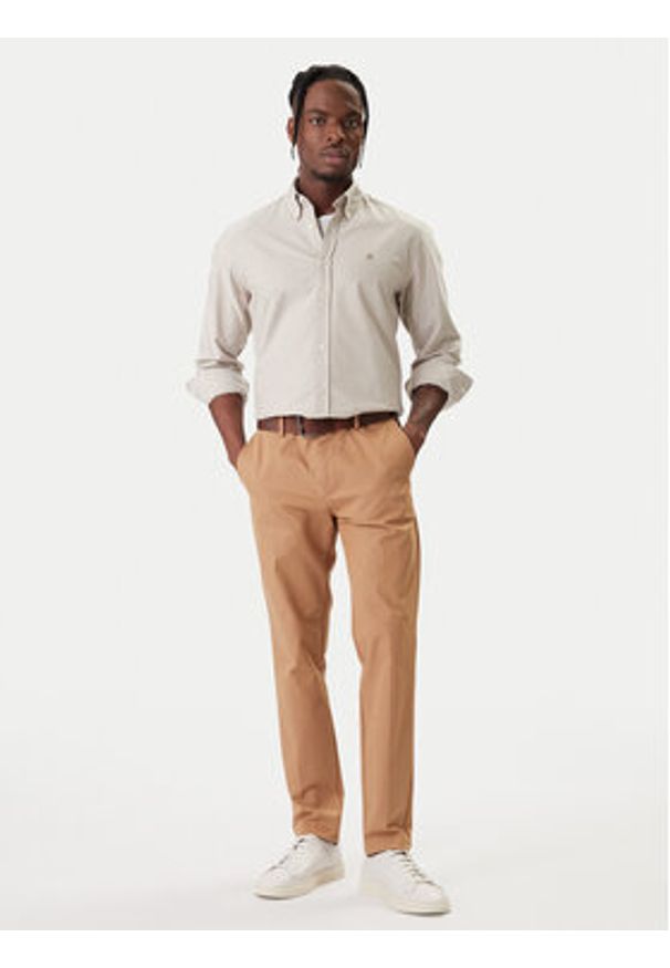 BOSS Koszula H-Liam 50555966 Beżowy Regular Fit. Kolor: beżowy. Materiał: bawełna