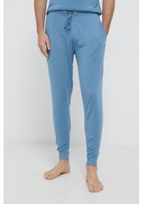 Ted Baker Spodnie piżamowe męskie gładka. Kolor: niebieski. Materiał: dzianina. Wzór: gładki #1