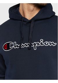 Champion Bluza Script Logo Embroidery 217858 Granatowy Regular Fit. Kolor: niebieski. Materiał: bawełna
