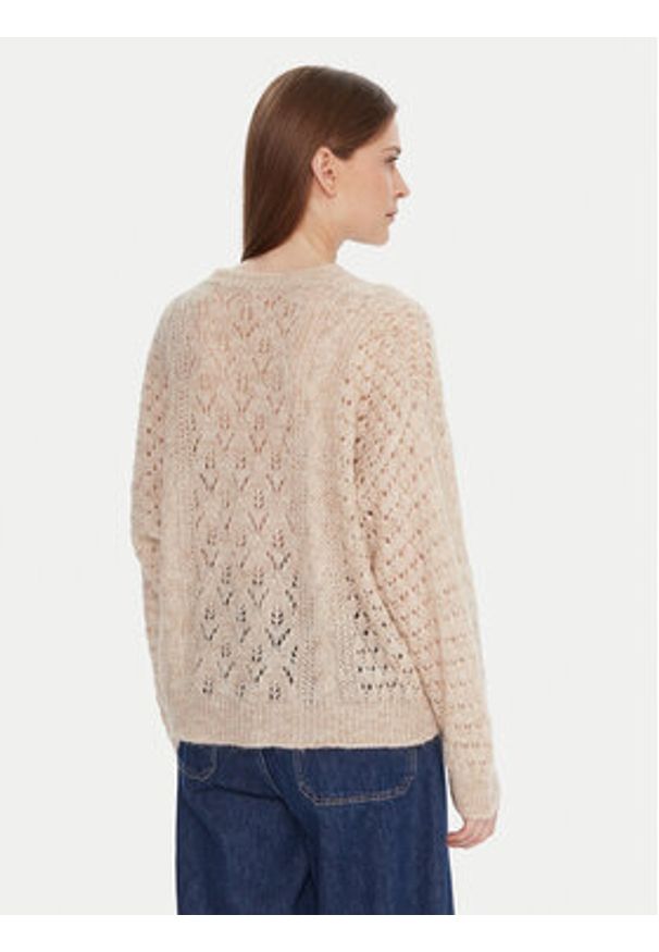 Kontatto Kardigan 3M0912C Beżowy Relaxed Fit. Kolor: beżowy. Materiał: syntetyk