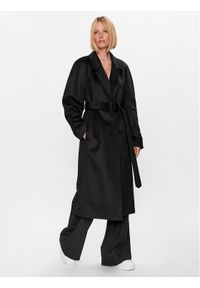 Calvin Klein Płaszcz wełniany K20K205496 Czarny Relaxed Fit. Kolor: czarny. Materiał: wełna #1