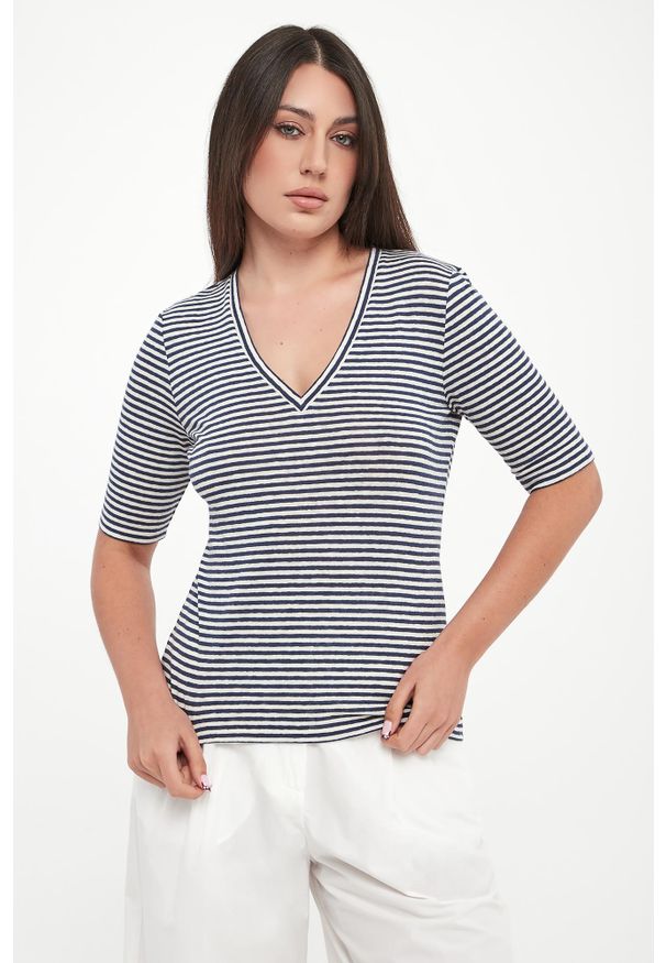 Weekend Max Mara - T-shirt damski lniany Opzione WEEKEND MAX MARA. Materiał: len