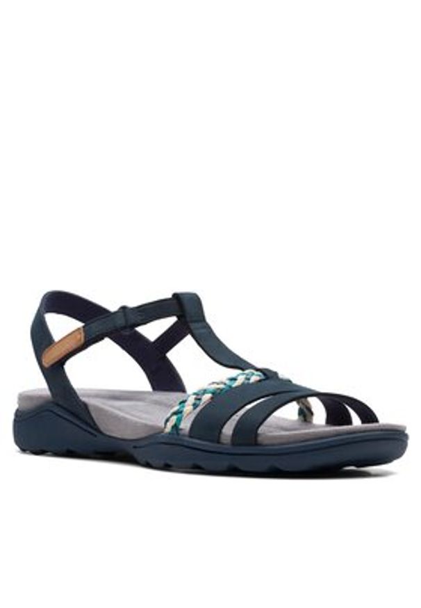 Clarks Sandały Amanda Tealite 26171128 Granatowy. Kolor: niebieski. Materiał: skóra, nubuk