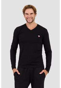 Guess - GUESS Czarny męski longsleeve Core Tee, Rozmiar M. Kolor: czarny. Długość rękawa: długi rękaw