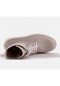 Marco Shoes Botki z naturalnej bawełnianej tkaniny beżowy. Kolor: beżowy. Materiał: bawełna, tkanina. Szerokość cholewki: normalna. Sezon: wiosna, zima #4