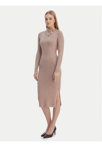 Guess Sukienka dzianinowa W6RK01 Z2YJ2 Beżowy Regular Fit. Kolor: beżowy. Materiał: wiskoza #1