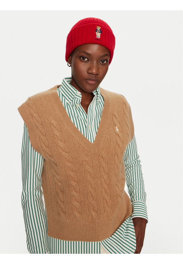 Polo Ralph Lauren Czapka 455954369002 Czerwony. Kolor: czerwony. Materiał: materiał, wełna