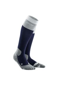 Skarpety do trekkingu męskie CEP Hiking z wełną merino kompresyjne wysokie. Kolor: niebieski, szary, wielokolorowy. Materiał: wełna. Sport: turystyka piesza