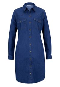 Sukienka dżinsowa z bawełny organicznej bonprix niebieski "stone”. Kolor: niebieski. Materiał: bawełna #1