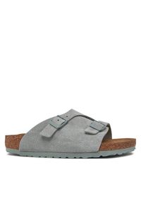 Birkenstock Klapki Zürich 1029166 Zielony. Kolor: zielony. Materiał: skóra, zamsz