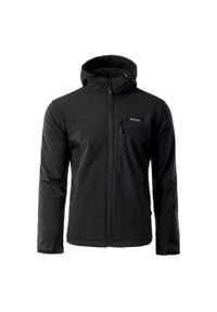 Elbrus - Męska Kurtka Softshell Iver. Kolor: czarny. Materiał: softshell. Sport: turystyka piesza