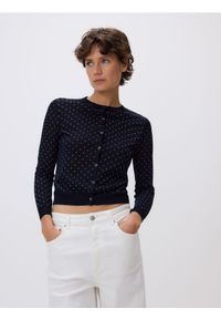 Reserved - Kardigan z wiskozą - granatowy. Kolor: niebieski. Materiał: wiskoza #1